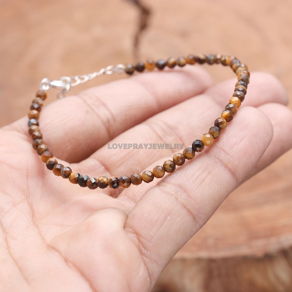 Bracciale In Occhio Di Tigre: Braccialetto Di Perline Di Cristallo - Foto 2