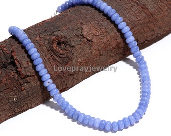 Tanzanite Quartz Necklace, Tanzanite Quartz Smooth Rondelle Gemstone Beaded Necklace, Hand Craft Bohemian Necklace, Delicate Necklace, Gift