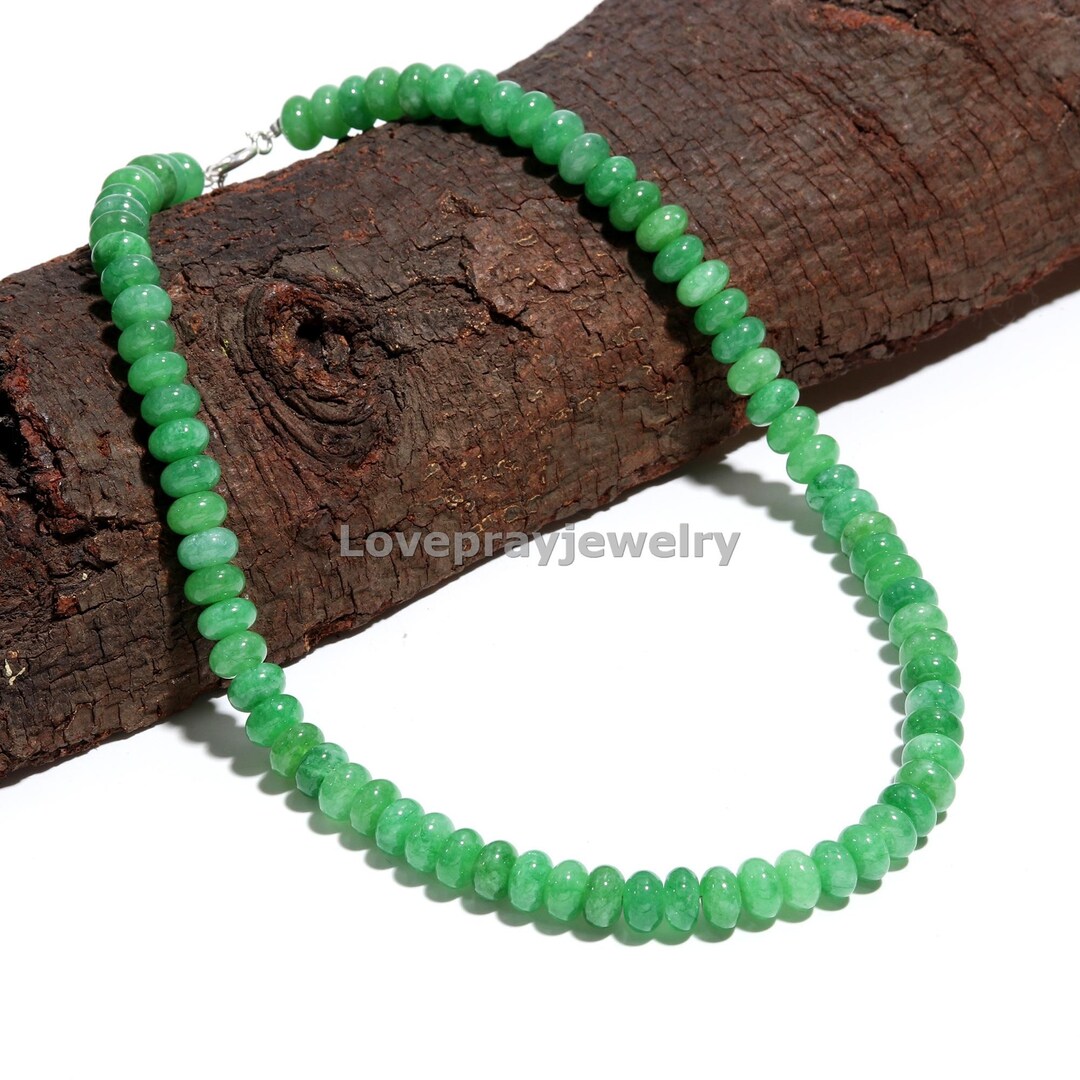 Genuine Parrot Opal Quartz Necklace, Parrot Opal Quartz Smooth Rondelle