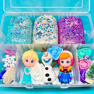 Frozen Playdough Kit – Ice Princess Sensory Play Set for Kids | Winter Activity | Elsa-Inspired Birthday Gift | Montessori Toy | Party Favor