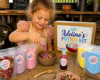 Personalised Potion Kit for Kids | Custom Name Magic Potion Making Kit | DIY Sensory Play Kit | Kids Craft Activity | Birthday Gift