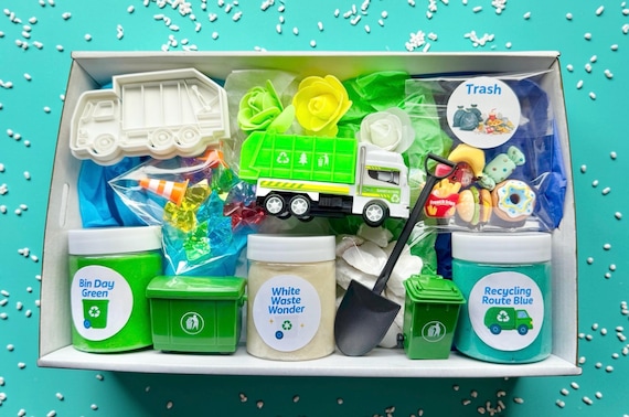 Recycle Truck Play Dough Kit for Toddlers | Trash Truck Sensory Bin | Montessori Toy | Gift for 2 3 4 Year Old | Fine Motor Skills Toy