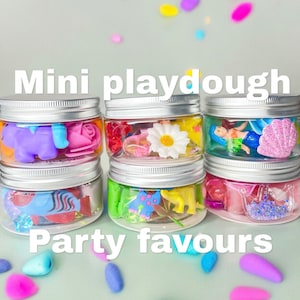 Mini playdough sensory party favours, kids party favours, partybags, mermaids, unicorns, dinosaurs, fairies, princess, sealife, return gifts