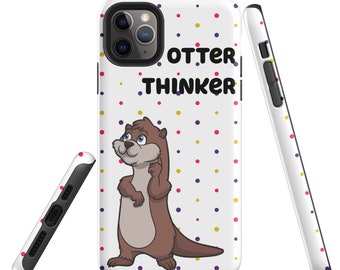 Otter Thinker iPhone Case: Dual Layer Protective Phone Cover