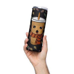 Coffee lover Stainless steel tumbler, Fall latte, reusable coffee cup
