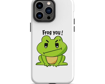 Angry frog White tough phone case, iPhone case