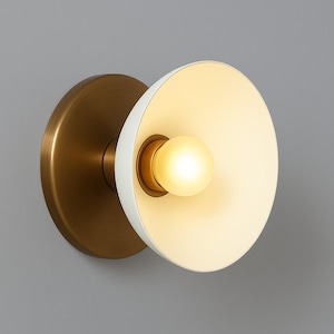 Brass Half Dome Wall Lamp: Mid-Century Modern Sconce