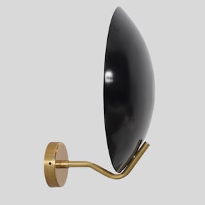 Single Light Disk Shade Italian Style Wall Sconce Mid Century Light Articulated Raw Brass Finish Vanity Lamps Bedroom Light Fixture