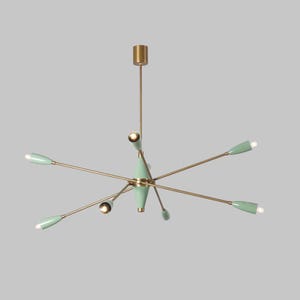 Brass Sputnik Chandelier: Eight-Arm Bedroom Light Fixture