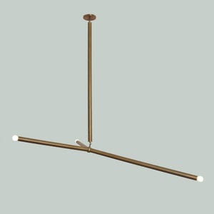 Mid Century Raw Brass Sputnik Chandelier - Three Arm Ceiling Light