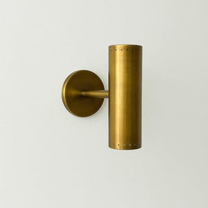 Italian Wall Light Sconce Fixtures - Mid Century Cylindrical Shape Raw Brass Finish - Bedroom Lights - Vanity Lamps