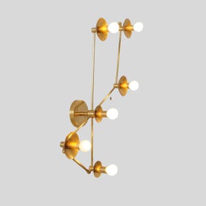 Stilnovo Wall Lamps Mid Century Italian Style Raw Brass Finish - Wall Light Sconce Fixtures - Bedroom Lights - Vanity Lamps Light Fixture