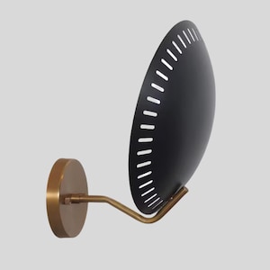 Mid Century Italian Brass Wall Sconce - Single Light Fixture