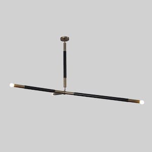 Raw Brass Sputnik Chandelier: Mid Century Modern 3-Arm Ceiling Light