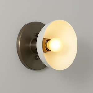 Brass Half Dome Wall Lamp: Mid-Century Modern Sconce