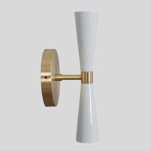 Two Light Mid Century Italian Style Sputnik Raw Brass Finish - Wall Light Sconce Fixtures - Bedroom Lights - Vanity Lamps