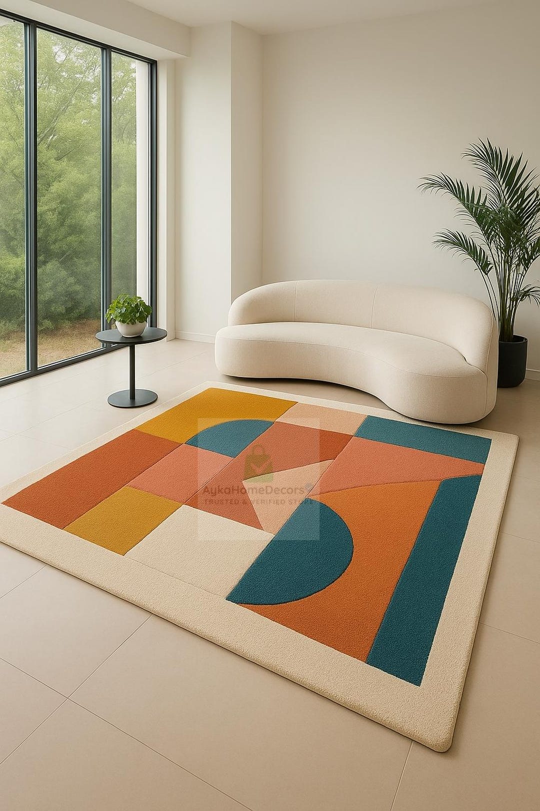 Hand-tufted Wool Area Rug – Modern Geometric Abstract Design - Etsy