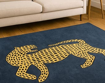 Hand Tufted Wool Leopard Rug | Animal Print Carpet