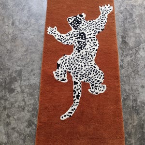 Animal Theme Leopard Wool Rug | Animal Rug for Hallway, Entryway | Bedroom Decor Rug | Kids Room or Dining Table Rug |Custom Sizes Available