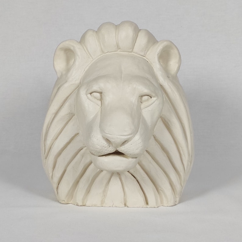 Clay Lion Head Sculpture Etsy