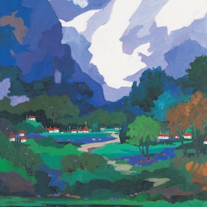 Oh Montblanc, by Korean artist, Ho Bum Ahn oil on Canvas
