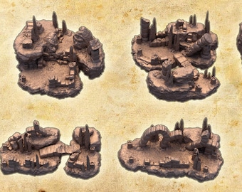 Terreno de mesa de ruinas subterráneas elevadas / Terreno de DnD, Accesorios de DnD, Regalos para Dungeon Master, Terreno de ruinas