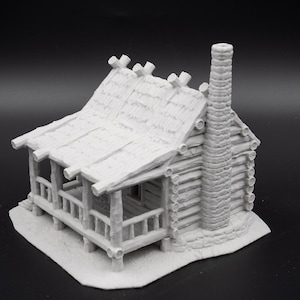 Terreno casero de cabaña de troncos, terreno de cabaña forestal para DnD, D&D, terreno de mesa