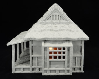 Japanese Cottage DnD Terrain, DnD Samurai Terrain for 28mm Miniatures, MiniatureLand