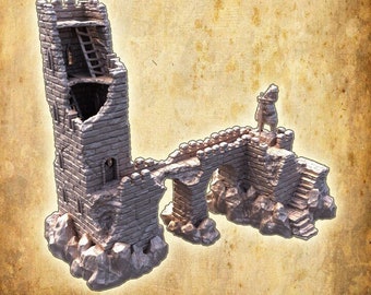 Torre del río abandonada - Terreno de mesa - Torre en ruinas