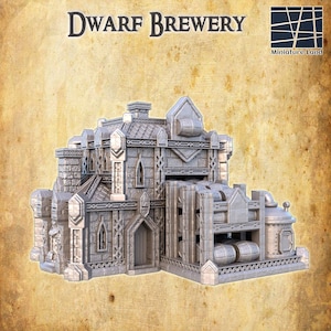 Dwarf Brewery | 3D Printed Tabletop Terrain for RPG and D&D Gaming | Dwarven Terrain, Dnd Accessories, Dnd Brewery, Dwarven Brewery