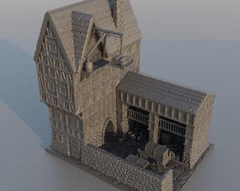 Terreno de mesa de la Casa del Almacén / Terreno DnD, Terreno medieval, Accesorios DnD, Regalo para el Dungeon Master