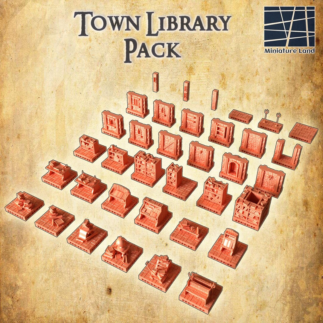 Town Library Pack | Dnd Terrain, Dnd Accessories, Dungeon Master Gifts ...