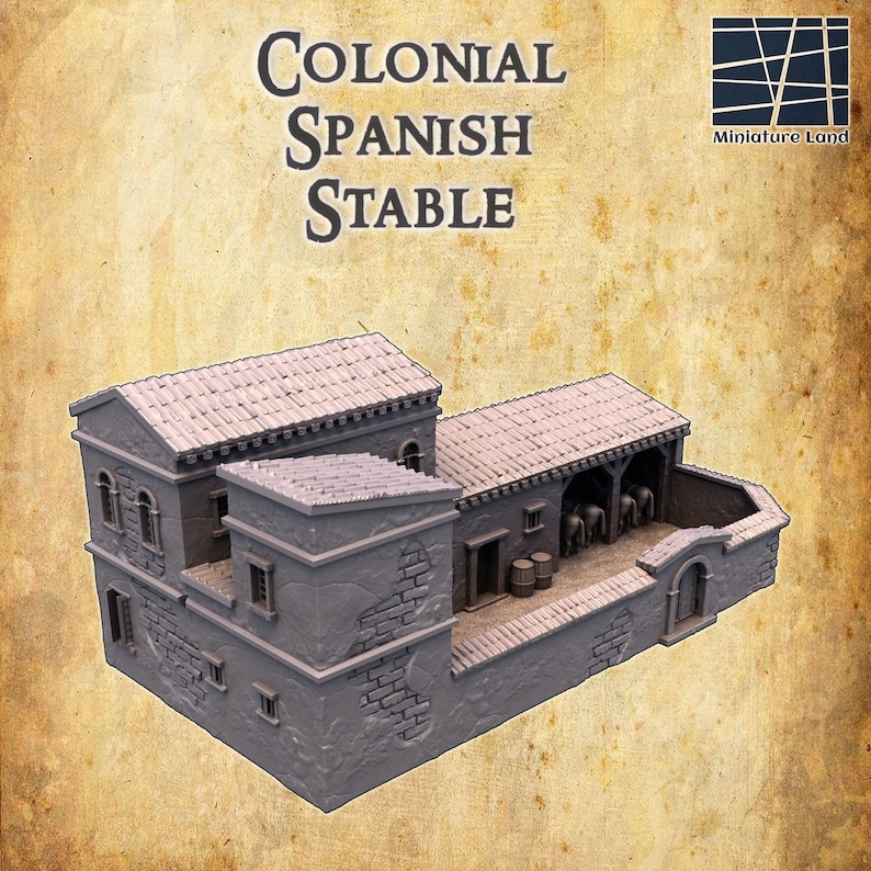 Rpg Stables Colonial Spanish Stable | 3D Printed Tabletop Terrain Building for Dnd ...
