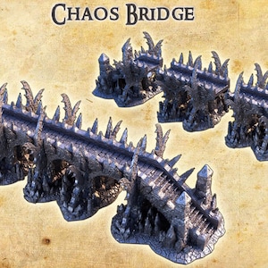 Chaos Bridge | 3D Printed Fantasy Tabletop Terrain | Dnd & RPG Wargaming Scenery | Gothic Dark Fantasy Bridge for Miniatures, Dnd Terrain