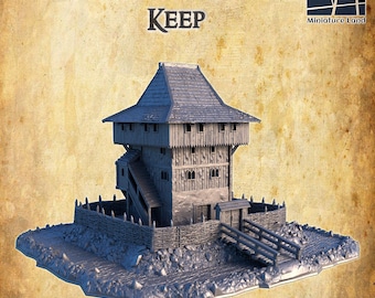 木製の砦 | D&DとRPGゲーム用の3Dプリント卓上地形 | 要塞化された地形、Dnd地形、RPG風景、ダンジョンマスターギフト