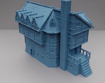 Ayuntamiento medieval / Terreno DnD, Accesorios DnD, Regalos para Dungeon Master, Terreno medieval