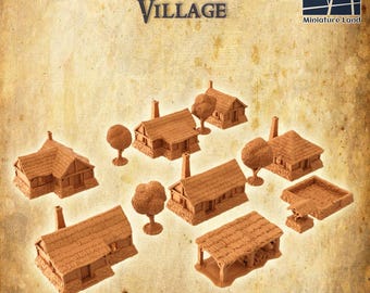 Aldea medieval modular/Terreno para DND, accesorios DND, terreno para juegos de rol de mesa