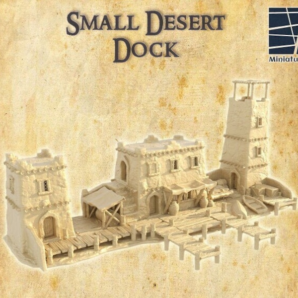 Small Desert Dock, Desert DnD Terrain, DnD Miniature Terrain, Miniatureland