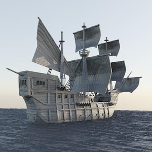 Merchant’s Ship | 3D Printed Tabletop Terrain for DnD, RPG, and Wargaming | Modular Sailing Vessel, Dungeon Master Gifts, Dnd Ship Terrain