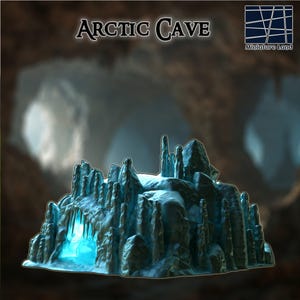 Arctic Cave | Frozen Depths Tabletop Terrain for D&D, RPGs, and Miniature Adventures | 3D Printed Modular Ice Scenery