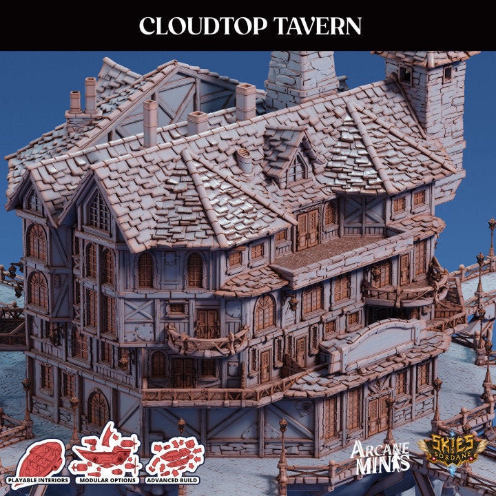 Airship Tavern Set, Cloudtop Airship Tavern Terrain, Dnd Airship, Dnd