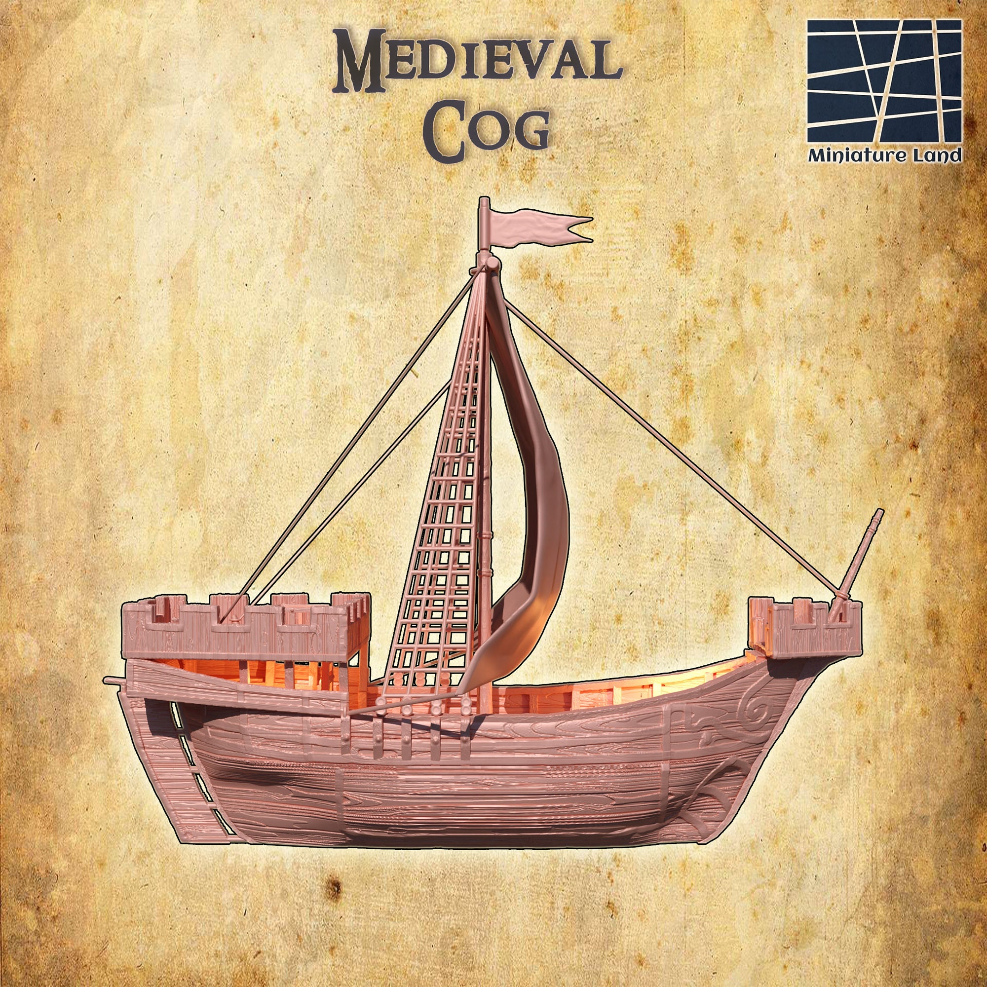 Medieval Cog Dnd Ship Terrain Dnd Cog Ship 28mm - Etsy UK