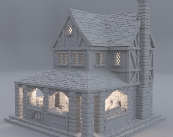 Mercado Medieval Pequeño / Terreno DnD, Terreno DnD Medieval, Mercado Medieval DnD, Regalos para Dungeon Master