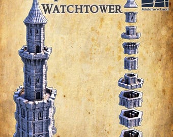Imperial Watchtower | 3D Printed Tabletop Terrain for Dnd and RPG Wargaming | Multi-Level Fantasy Tower, Fantasy Terrain & RPG Scenery