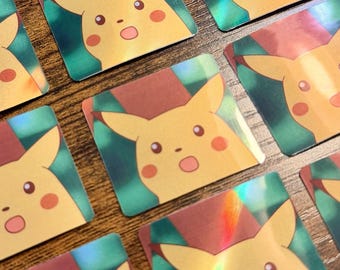 Surprised Pikachu Holographic Label - Laminated Replacement Label for Game Boy Cartridge