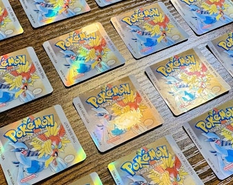 Pokémon Silver & Gold Multicart Holographic Label - Laminated Replacement Label for Game Boy Cartridge