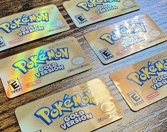 Pokémon Gold GBA Holographic Label - Laminated Replacement Label for Game Boy Advance Cartridge