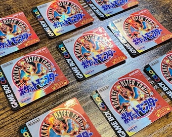 Pokémon Red Holographic Label (Japanese Edition) - Laminated Replacement Label for Game Boy Cartridge