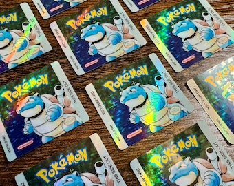 Pokémon Blue Holographic Label - Laminated Replacement Label for Game Boy Cartridge