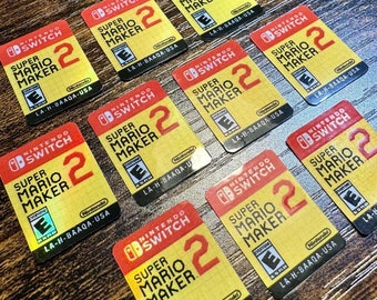 Super Mario Maker 2 Replacement Label for Switch Cartridge